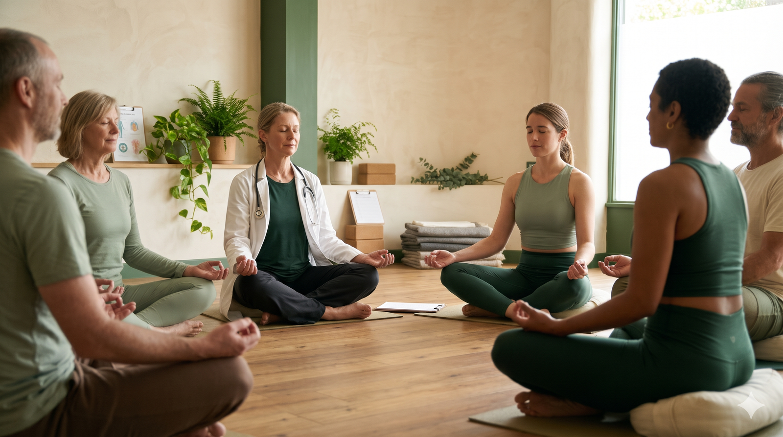 Morning yoga and mindful relaxation